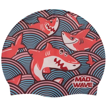 Шапочка для плавания детская M-D Junior SHARKY (силикон, бирюзовый) (M057911_Бирюзовый)