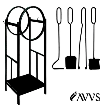Набор для камина кованый LOFT AVVS tech 75х38х25 см Черный
