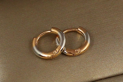 Серьги кольца Xuping Jewelry гладкие 10 мм комбинированные
