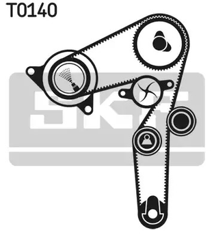 Помпа + комплект ремня ГРМ FIAT DOBLO, SKF (VKMC02174)