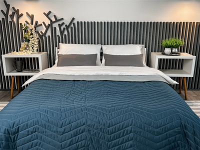 Покривало Arcloud Double Face Бірюзовий/Сірий євро 200x220 см Стьобане (INDIAN TEAL+GREY ЗИГЗАГ 200x220 TEAL+GREY ЗИГЗАГ)
