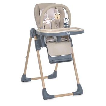 Стульчик для кормления складной EL CAMINO ME 1115-W CRAFT Beige бежевый + дуга с мягкими игрушками