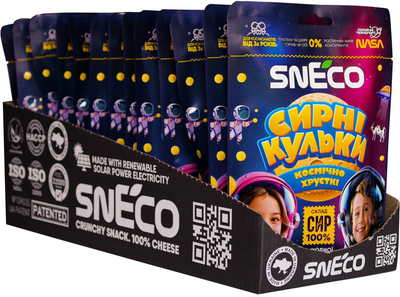 Упаковка снеків Сир сушений snEco Космічний 28 г х 15 шт (4823095807653)