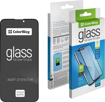 Захисне скло ColorWay Anti-Spy для смартфона Apple iPhone 16 Pro Max Black (CW-GSFGASAI16PM-BK)