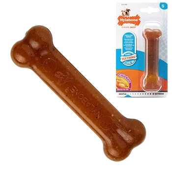 Жувальна Іграшка Для Цуценят до 11 кг Nylabone Puppy Chew Bone Кістка, Смак Курки, S