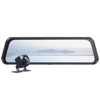 Видеорегистратор - зеркало на 2 камеры HOCO DI36 9.66 дюймов rearview mirror мониторинг 24 часа
