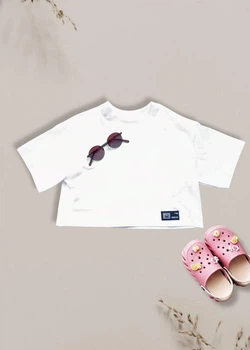 Дитяча футболка оверсайз для дівчинки Білого кольору 134-140см LittleJoys