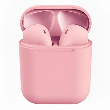 Беспроводные наушники с микрофоном Bluetooth наушники в кейсе inPods 12 Розовые Soft Touch