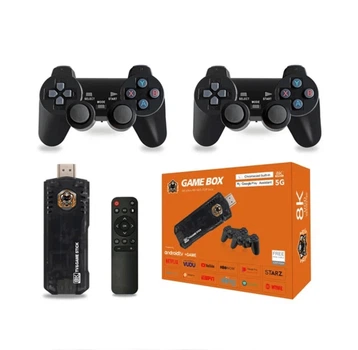 Ігрова консоль Game Box 8K X8 M98 Smart TV Stick 64GB ТВ приставка на 2 джойстика чорна (21-14-16187)
