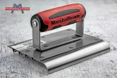 Радіус гладилка по бетону Marshalltown з нарізчиком канавок 152х127 мм (14280)