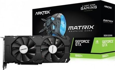Видеокарта Arktek, GeForce GTX 1660 Ti, Matrix, 6Gb GDDR6, 192-bit, DVI-D/HDMI/DP, 1770/12000 MHz, 8