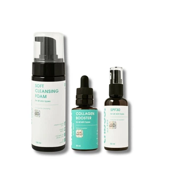 Сет для всех типов кожи cnb35 All skin type SOFT CLEANSING FOAM & COLLAGEN BOOSTER & SPF30 150/50/50 мл