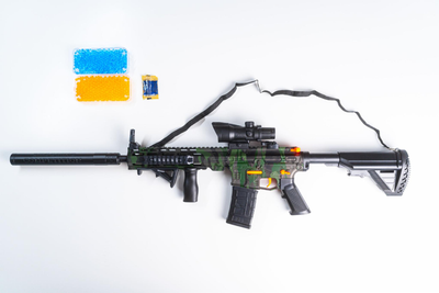 Дитячий іграшковий автомат на орбізах Орбіган M416 Мілітарі гідрогелевими кулями Гель бластер акумуляторний + 500 орбізів