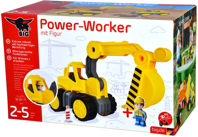 Zestaw Big PowerWorker koparka + figurka Żółta Szara (4004943548359)