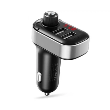 Автомобильное зарядное устройство FM-трансмиттер XO 2USB 3,1А пластик черный. (658501)