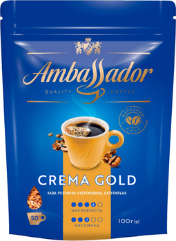 Кофе растворимый Ambassador Crema Gold Сублимированный 100 г (8721077550329)