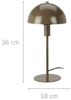 Metalowa lampka na stół Home & Styling Collection grzybek 18 x 36 cm Brown (8720573954310)