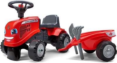 Jezdzik Falk Baby Massey Ferguson Traktor z przyczepą i akcesoriami Czerwony (3016200024132)