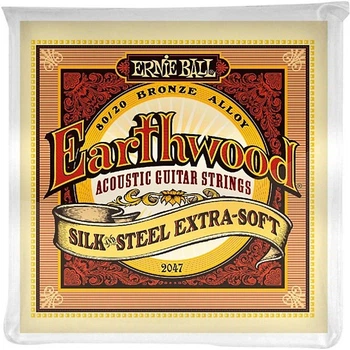 Струны Ernie Ball 2047 Earthwood 80/20 Bronze Acoustic 10-50 Silk & Steel Extra Soft