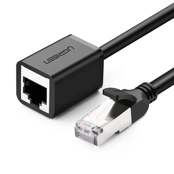 Патч-корд UGREEN NW112 Cat 6 F/UTP Ethernet RJ45 Extension Male/Female Patch Cords 3m Black (11282)