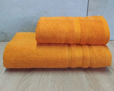 Набір турецьких махрових рушників Ada Turkey 50х90+70х140 Orange