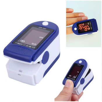 Пульсометр на палець Pulse Oximeter JZK-302 Синій з Батарейками