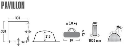 Павільйон High Peak Pavillon 3 x 3 14047 (4001690140478)