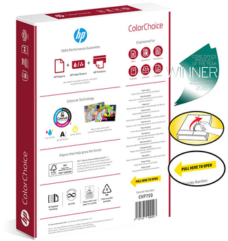 Офісний папір HP CHP750 Color Choice A4 90 г/м² Білий 500 аркушів (3141725000443)