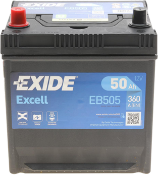 Аккумуляторная батарея Excell Exide Asia 50 А/час 360 A 200 x 173 x 222 мм (+/-) B0 (EB505)