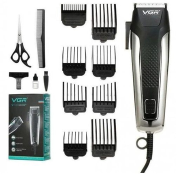 Машинка для стрижки волос и бороды VGR V-120, Professional, 8 насадок