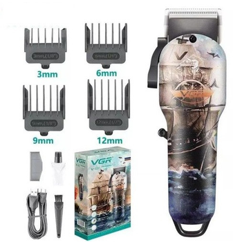 Машинка для стрижки волос VGR V-690 Professional, 4 насадки