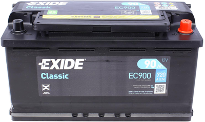 Аккумуляторная батарея Exide Classic 90 А/час 720 A 353 x 175 x 190 мм (-/+) B13 (EC900)