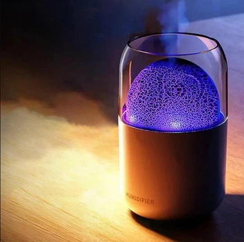 Зволожувач повітря аромадифузор 2в1 Humidifier JSQ-2 280 мл Вулкан Білий нічник для дому