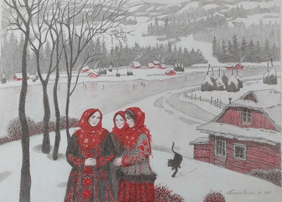 Листівка Cardsforsoul Мисливець на снігу 10,50 Х 14,8 см