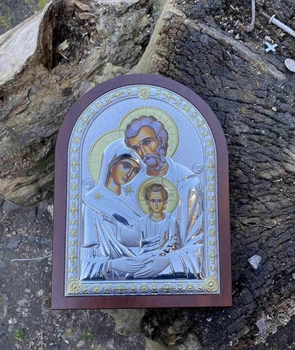 Срібна ікона Свята Родина (код 21462 ITS) 22*30 см