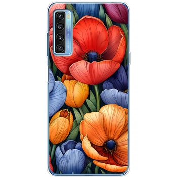 Силиконовый Чехол с Картинкой для TCL 20L Принт (Цветы) (56404-ysm012)