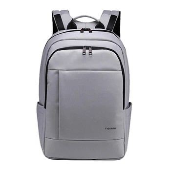 Городской Рюкзак 28л для путешествий Tigernu T-B3142 для ноутбука 17" Silver grey повседневный двухлямочный Серебристо-серый (T-B3142)