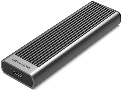 Внешний карман Vention для SSD M.2 (NVME) M-key USB Type-C 3.2 10Gbps Heat Sink Aluminum Space Gray (KPKH0)