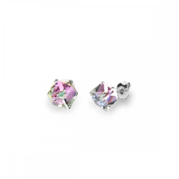 Срібні сережки Spark зі Swarovski Cube Studs Medium K48416VL