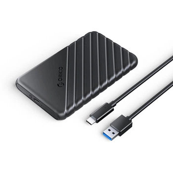 Зовнішній карман Orico 25PW1-C3 корпус для накопичувача 2.5" SATA SSD/HDD USB-C 3.1 5Gbps до 6TB Чорний (25PW1-C3)