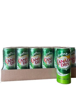 Упаковка безалкогольного напою Dr Pepper Canada Dry Ginger Ale Sleek 0.33 л х 24 банки