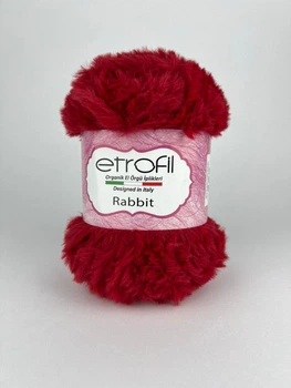 Пряжа для в'язання Etrofil Rabbit Етрофіл Ребіт з імітацією хутра, червоний, 73289-RT