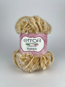 Пряжа для в'язання Etrofil Rabbit Етрофіл Ребіт з імітацією хутра, біло-жовтий меланж, 70718-RT