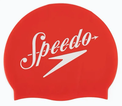 Шапка для плавания Speedo SLOGAN PRT CAP AU красный, белый Уни OSFM
