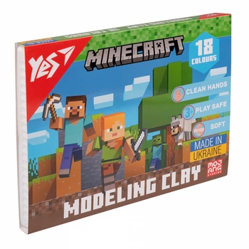 Пластилин Yes Minecraft, 18 цветов, 360 г, 540678