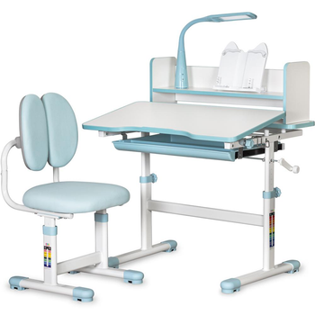 Комплект парта и кресло Evo-Kids BD-24 (стол+стул+полка+лампа) Blue, BD-24 BL
