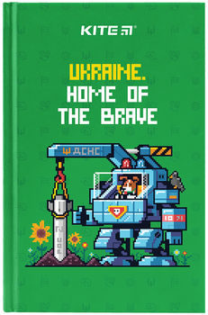Книга записна Kite BE Ukraine тверда обкладинка А6 клітинка 80 аркушів Зелена (K24-199-4)
