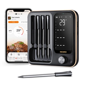 BBQ термометр Inkbird INT-14-BW цифровий із Bluetooth та Wi-Fi 2.4G на 4 бездротові щупи