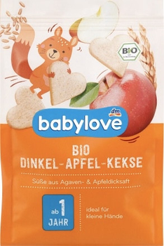Печиво органічне злаково-фруктове Babylove, яблуко, 125гр