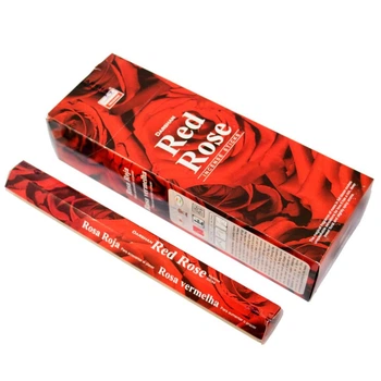 Аромапалочки Красная роза классические благовония Red Rose Darshan сладкий цветочный запах для релаксации 20 штук